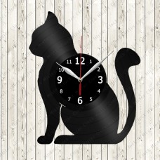 Cat Vinyl Record Clock 