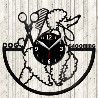  Dog Grooming Salon Vinyl Record Clock 