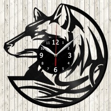 Wolf Vinyl Record Clock 