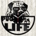 Pug Life Vinyl Clock 