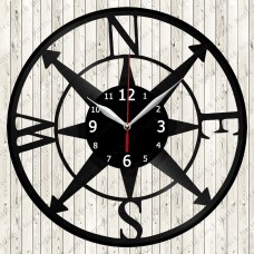 Compass Vinyl Record Clock 