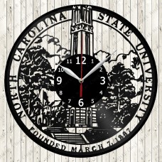 North Carolina State University Vinyl  Record  Clock 