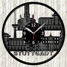 Stuttgart City Vinyl  Record  Clock 
