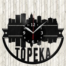 Topeka City Vinyl  Record  Clock 
