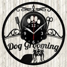 Vinyl Record Clock Dog Grooming