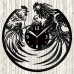 Fighting Roosters Vinyl Record Clock 