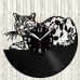 Leopard Cat Vinyl Record Clock 