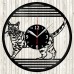 Vinyl Record Clock Leopard Cat