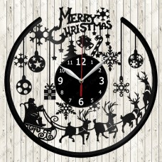 Vinyl Record Clock Merry Christmas