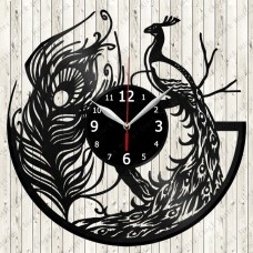 Peacock Vinyl Record Clock 