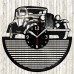 Vinyl Record Clock Retro Car Shape