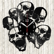 Vinyl Record Clock Skull