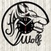 Wolf Vinyl Record Clock 